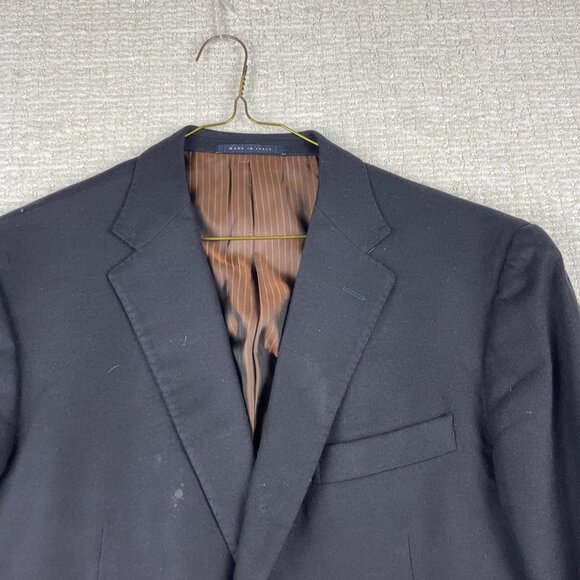 Pal Zileri Italy Made Blazer Men 54R Black Wool / Cashmere Elbow patch Read* - Picture 2 of 16